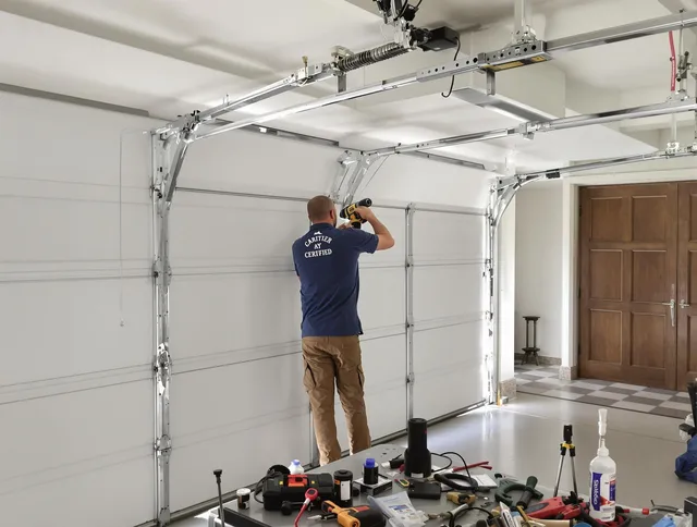 Lehigh Acres Garage Door Repair certified technician performing precision garage door repair in Lehigh Acres