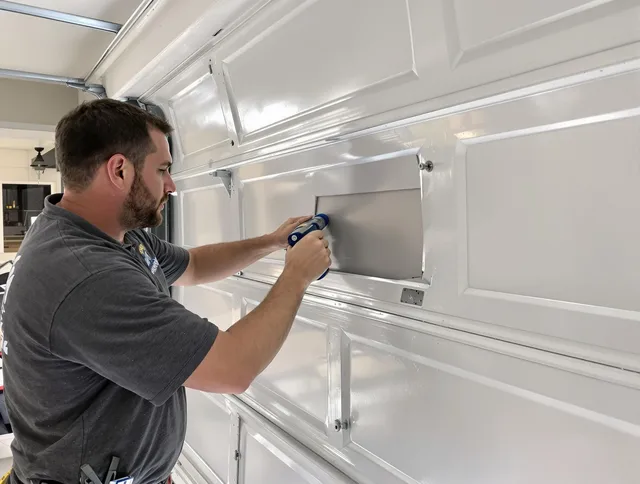 Garage door panel repair by Lehigh Acres Garage Door Repair in Lehigh Acres